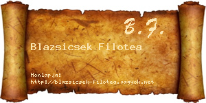 Blazsicsek Filotea névjegykártya